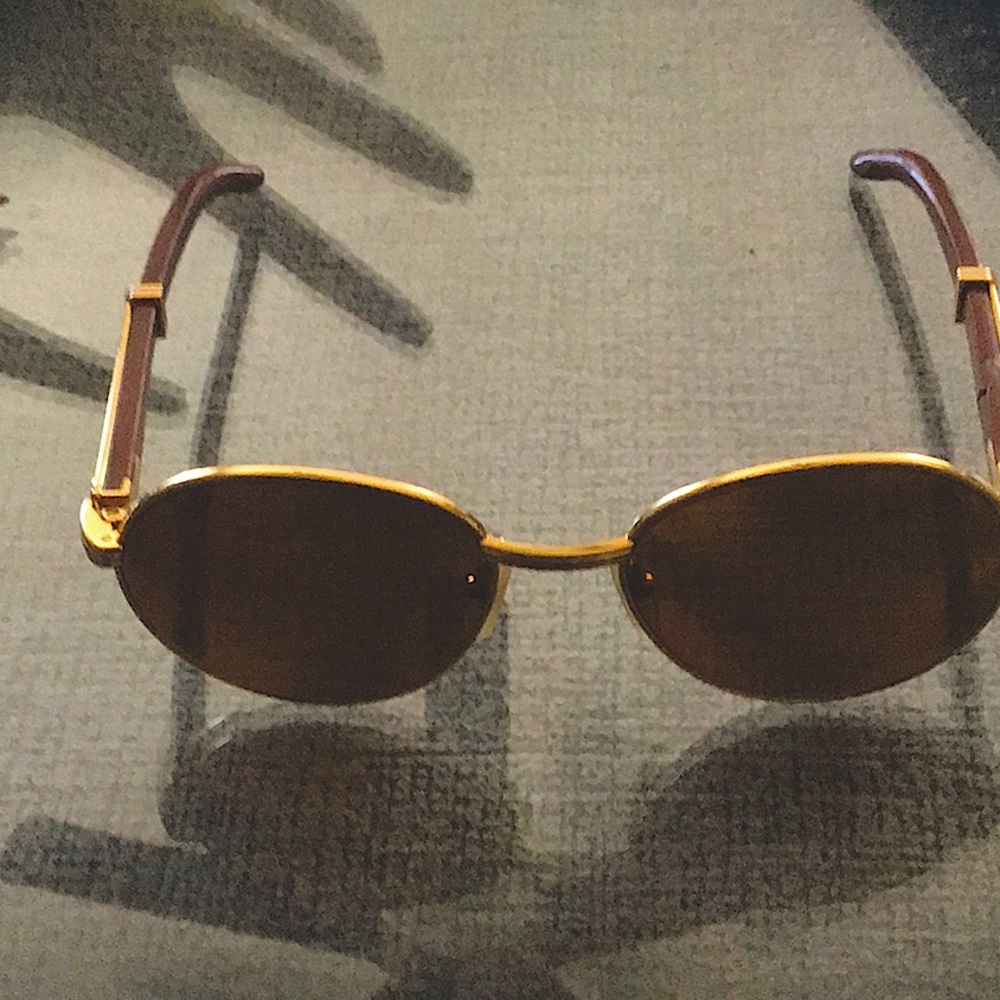 Cartier vintage sunglasses wood accent  beautiful.